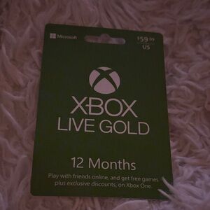 Microsoft Xbox Live Gold Green Membership Card